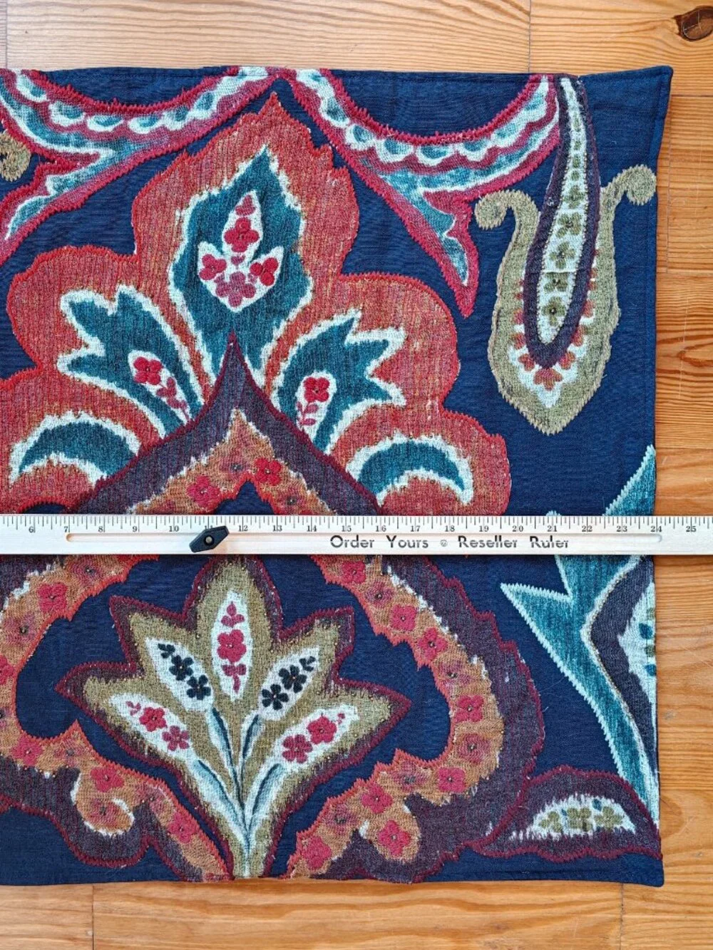 Pottery Barn Ikat Pillow Covers Set of 2 Cotton Linen 24x24 Navy Boho Paisley